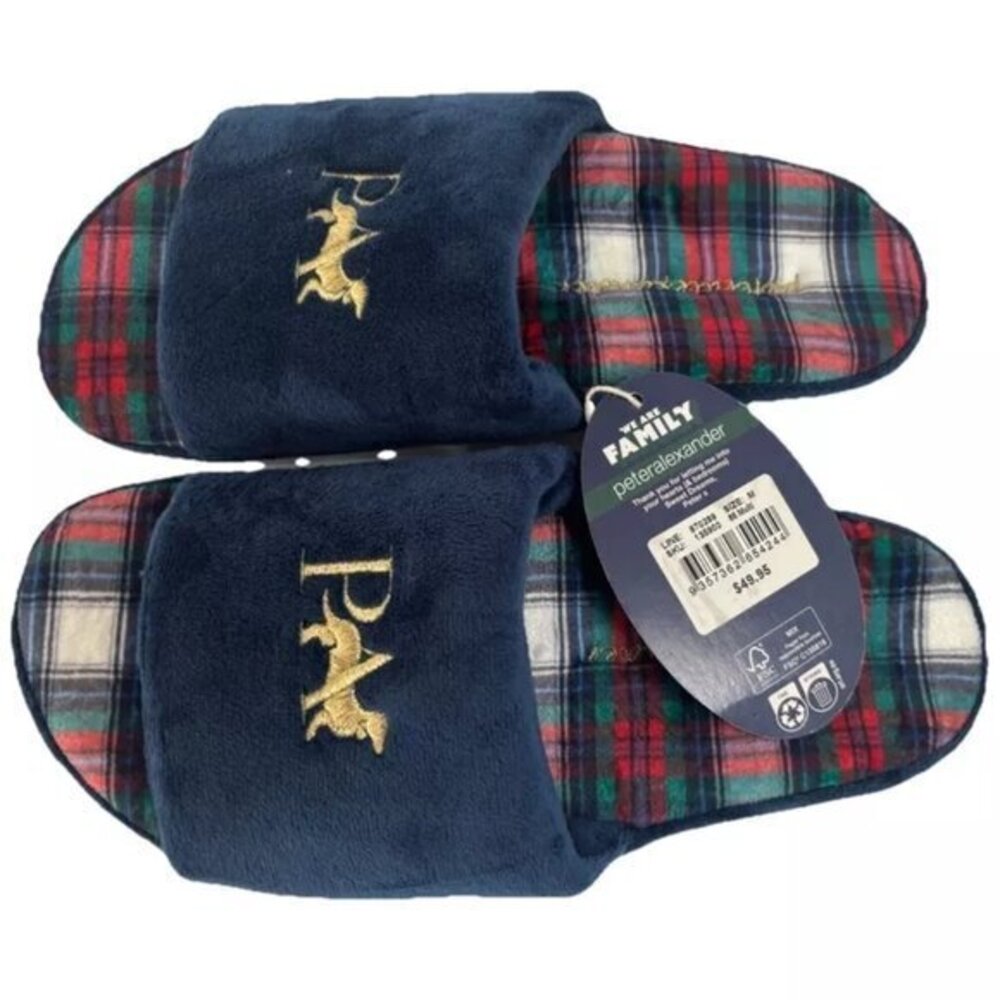 Peter Alexander Women’s Slippers Blue Dog Medium M US 8-9 Cushioned slides Brand